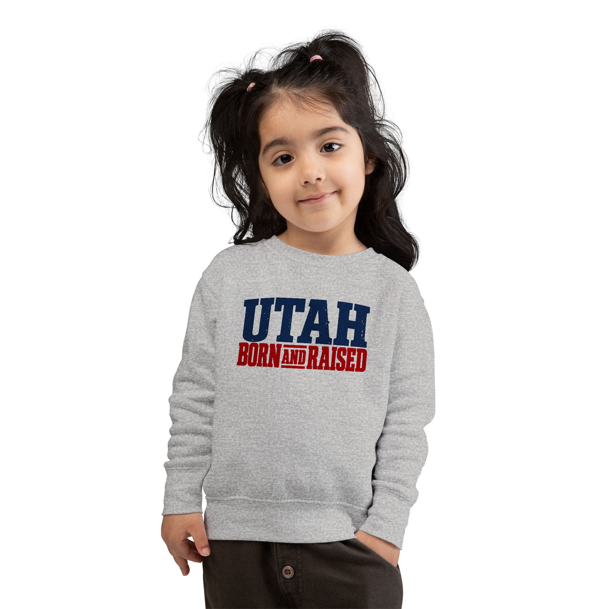 Utah Born and Raised Mountain West Style Unisex Toddler Sweatshirt