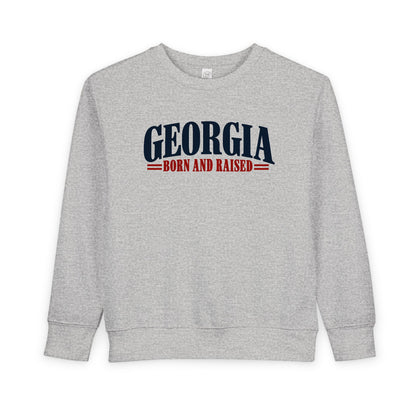 Georgia Born and Raised Premium Heritage Unisex Toddler Sweatshirt