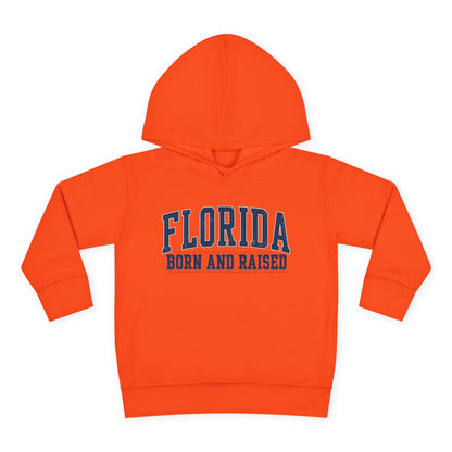 Florida Born and Raised Old-School Athletic Unisex Toddler Pullover Fleece Hoodie