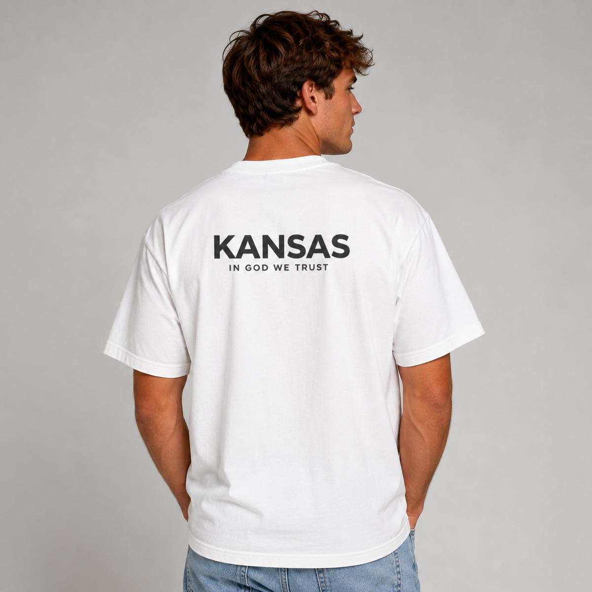 Kansas All State In God We Trust Unisex Max Heavyweight Short Sleeve