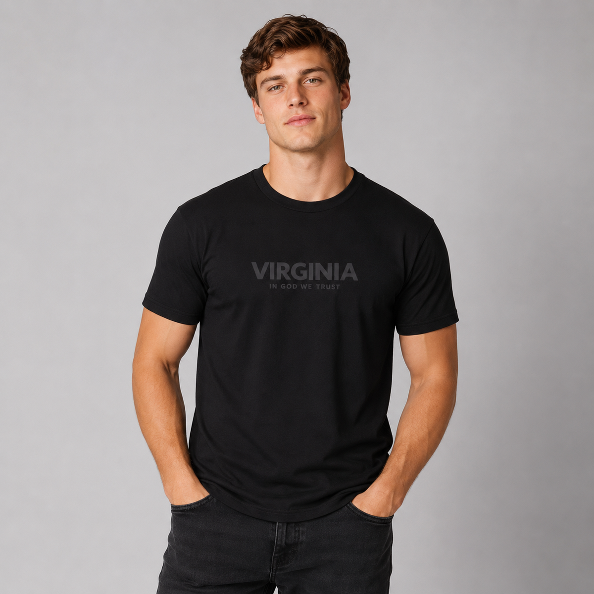 Virginia All State In God We Trust Front Design Unisex Everyday Tee