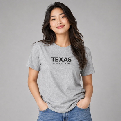 Texas All State In God We Trust Front Design Unisex Everyday Tee