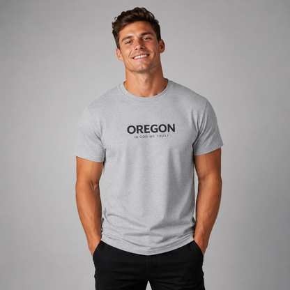 Oregon All State In God We Trust Front Design Unisex Everyday Tee