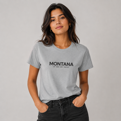 Montana All State In God We Trust Front Design Unisex Everyday Tee