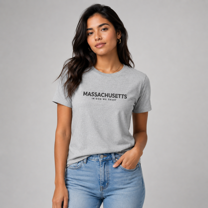 Massachusetts All State In God We Trust Front Design Unisex Everyday Tee