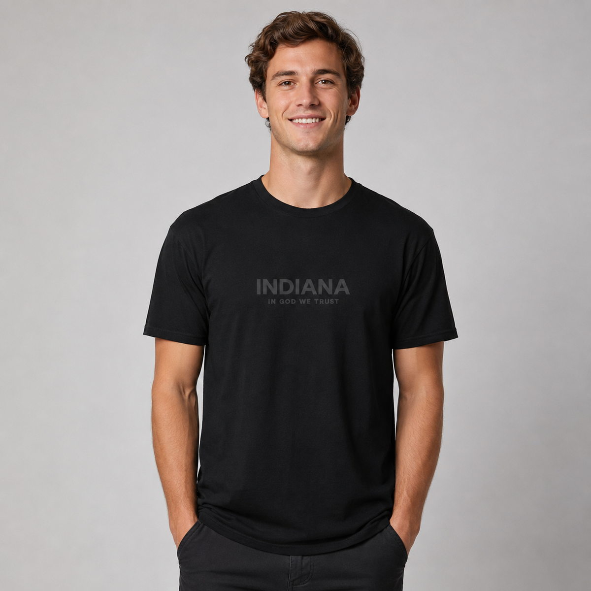 Indiana All State In God We Trust Front Design Unisex Everyday Tee