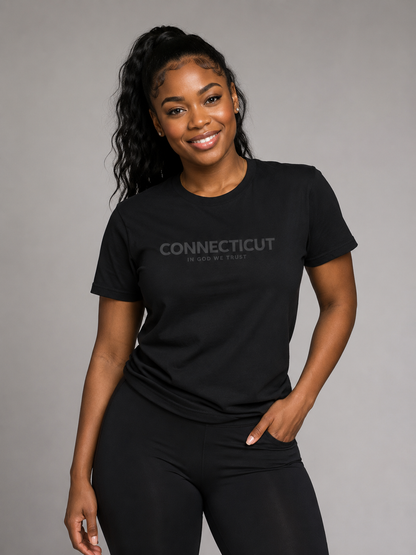 Connecticut All State In God We Trust Front Design Unisex Everyday Tee