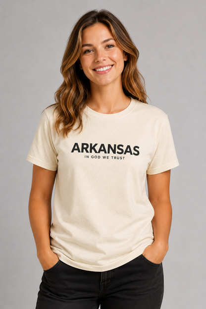 Arkansas All State In God We Trust Front Design Unisex Everyday Tee