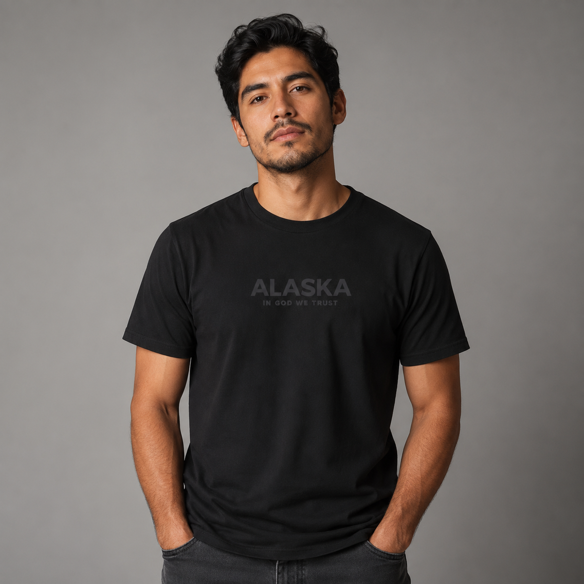 Alaska All State In God We Trust Front Design Unisex Everyday Tee