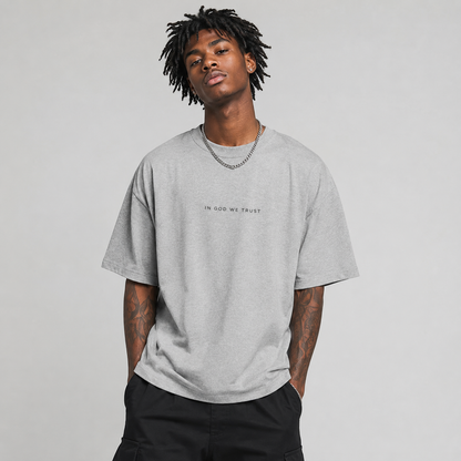 Wyoming All State In God We Trust Unisex Casual Oversized Boxy Tee