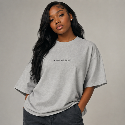 Wyoming All State In God We Trust Unisex Casual Oversized Boxy Tee