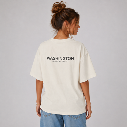 Washington All State In God We Trust Unisex Casual Oversized Boxy Tee