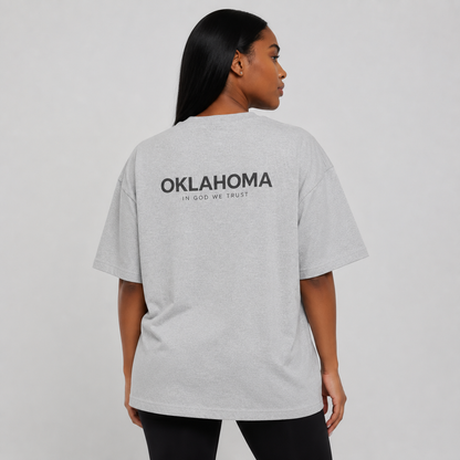 Oklahoma All State In God We Trust Unisex Casual Oversized Boxy Tee
