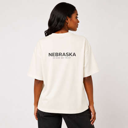 Nebraska All State In God We Trust Unisex Casual Oversized Boxy Tee