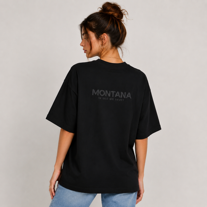 Montana All State In God We Trust Unisex Casual Oversized Boxy Tee