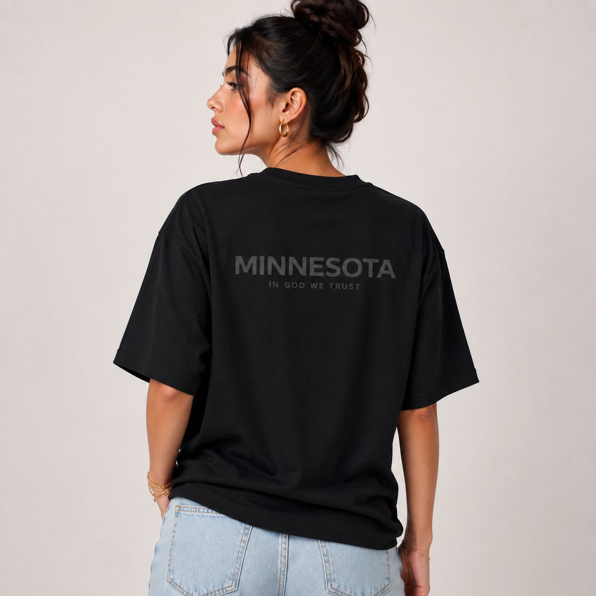 Minnesota All State In God We Trust Unisex Casual Oversized Boxy Tee
