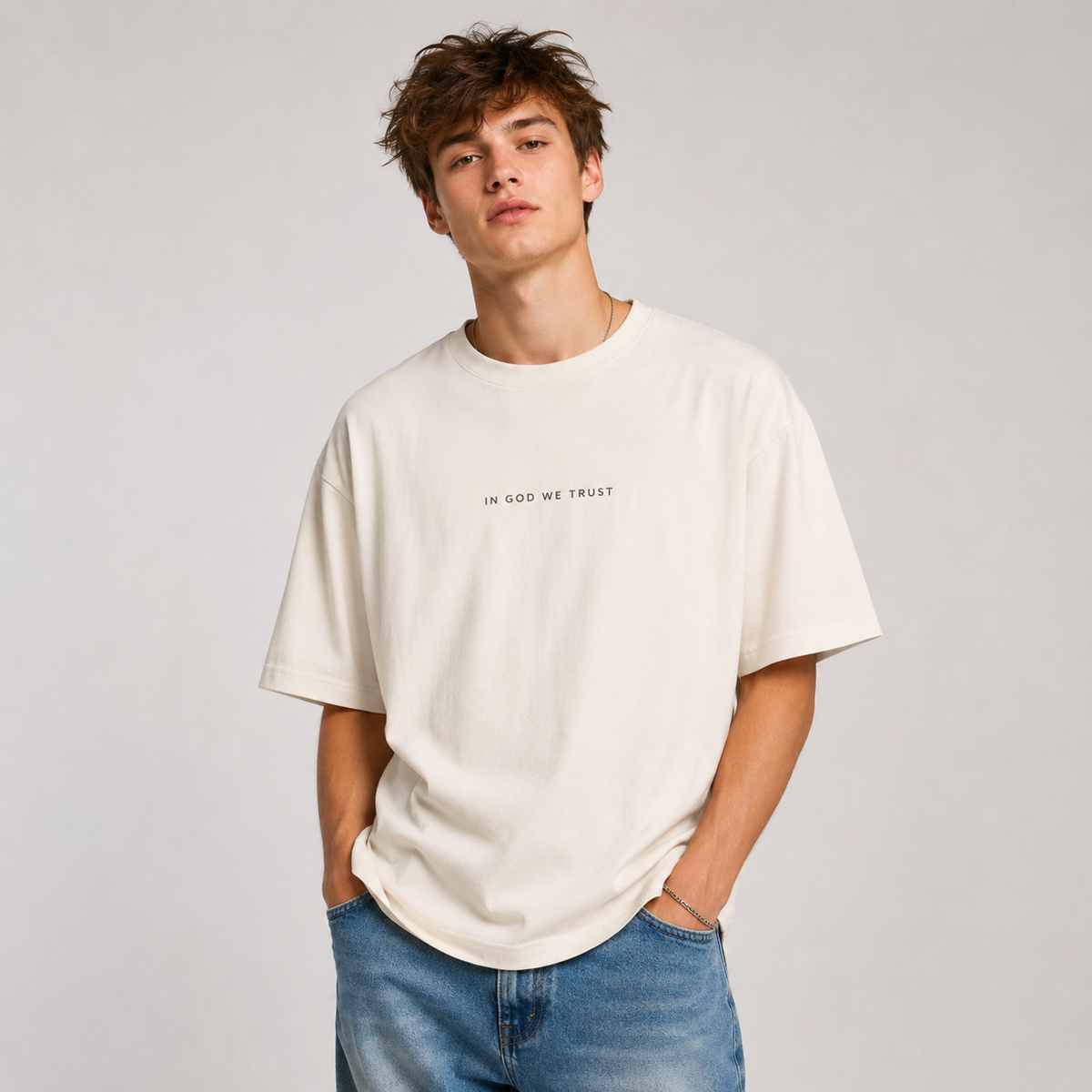 Massachusetts All State In God We Trust Unisex Casual Oversized Boxy Tee