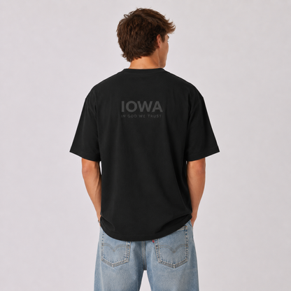 Iowa All State In God We Trust Unisex Casual Oversized Boxy Tee