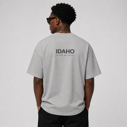 Idaho All State In God We Trust Unisex Casual Oversized Boxy Tee