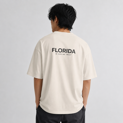 Florida All State In God We Trust Unisex Casual Oversized Boxy Tee