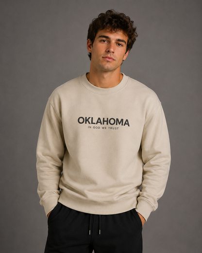 Oklahoma All State In God We Trust Unisex Crewneck Sweatshirt