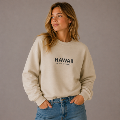 Hawaii All State In God We Trust Unisex Crewneck Sweatshirt