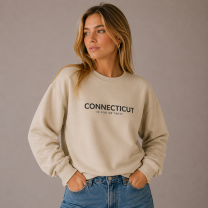 Connecticut All State In God We Trust Unisex Crewneck Sweatshirt