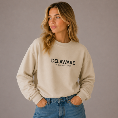 Delaware All State In God We Trust Unisex Crewneck Sweatshirt