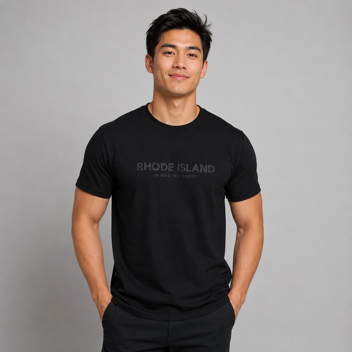 Rhode Island All State In God We Trust Front Design Unisex Everyday Tee