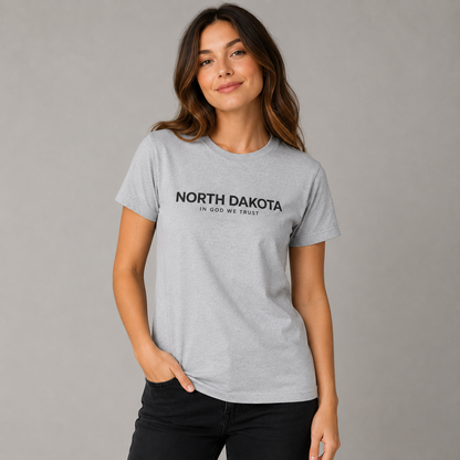 North Dakota All State In God We Trust Front Design Unisex Everyday Tee