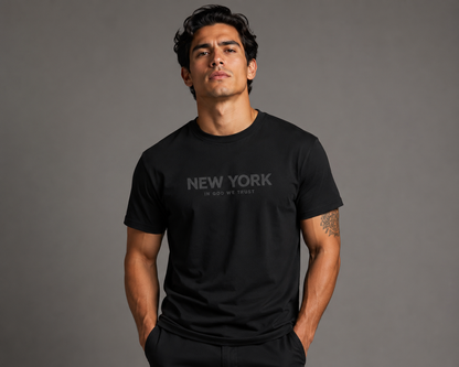 New York All State In God We Trust Front Design Unisex Everyday Tee