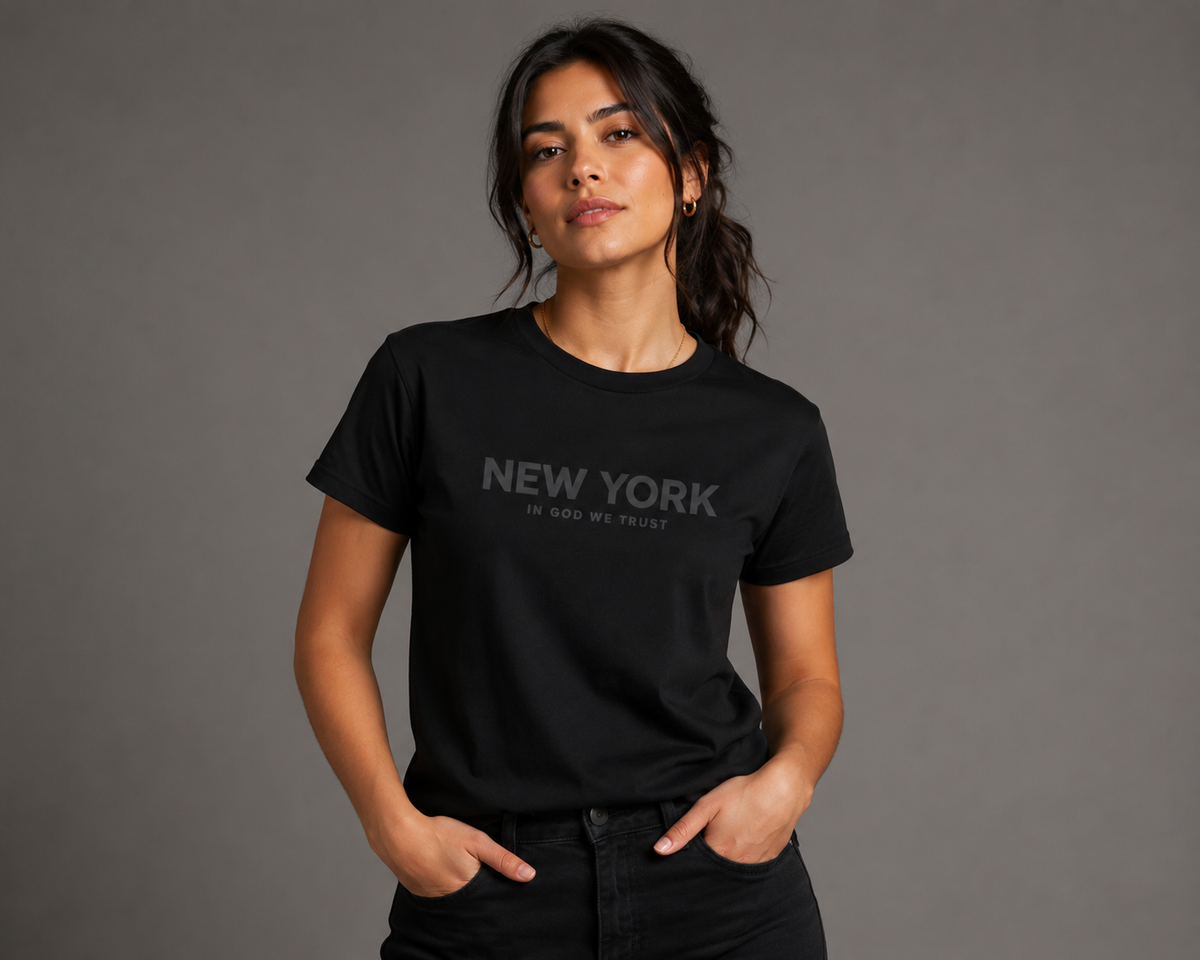 New York All State In God We Trust Front Design Unisex Everyday Tee