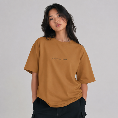 North Dakota All State In God We Trust Unisex Casual Oversized Boxy Tee