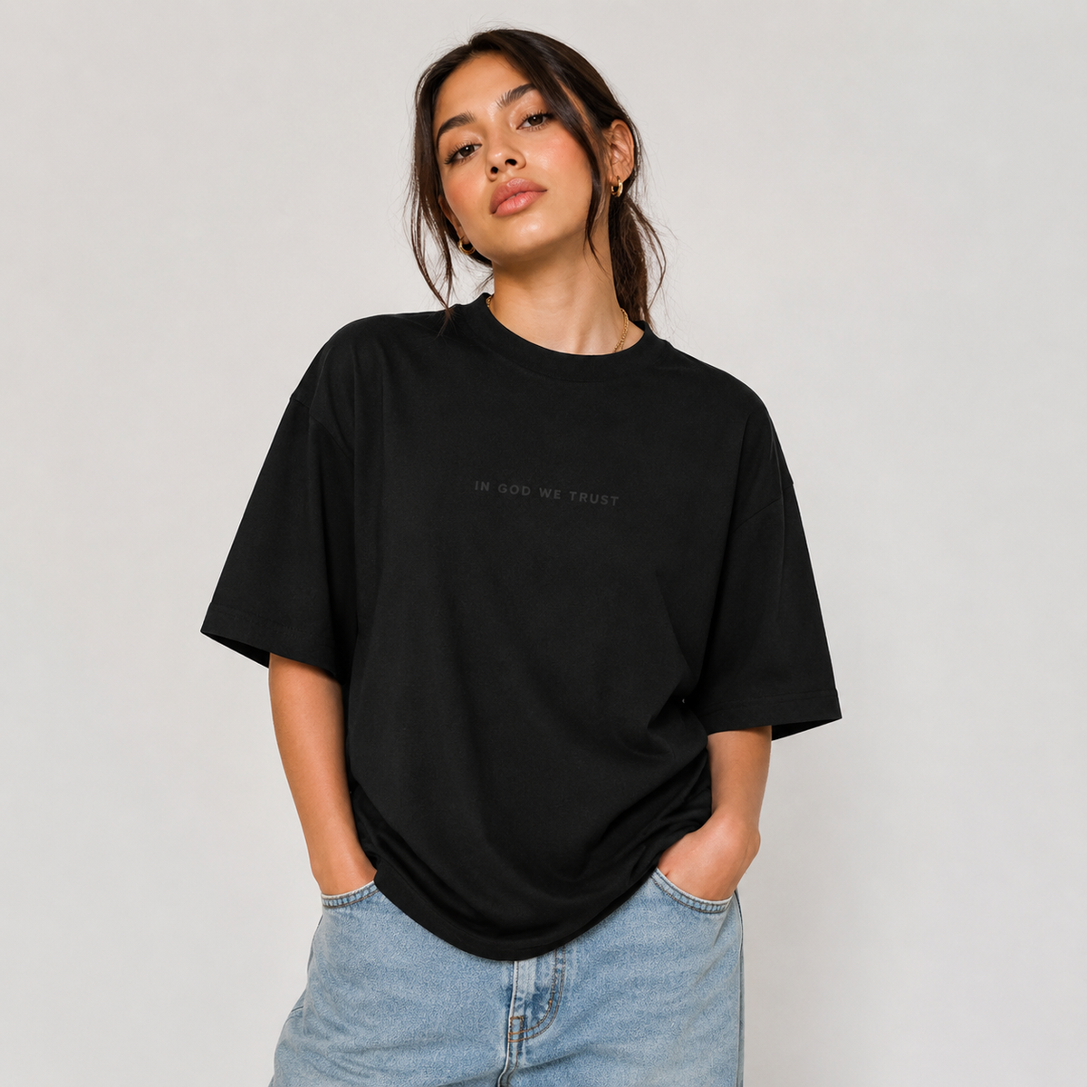 North Carolina All State In God We Trust Unisex Casual Oversized Boxy Tee