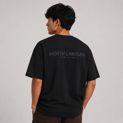 North Carolina All State In God We Trust Unisex Casual Oversized Boxy Tee