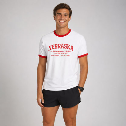 Nebraska Running Club 2026 All State Men's Staple Ringer Tee
