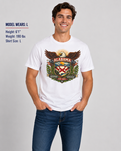 Alabama Americana Eagle Unisex Softstyle T Shirt State Pride Graphic Tee Collections FS03