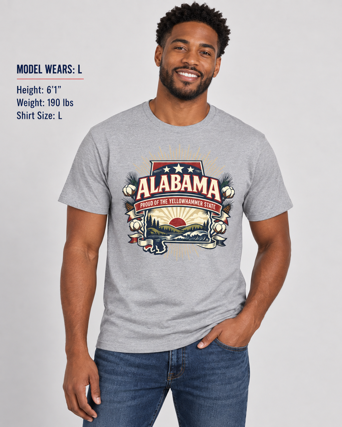Alabama State Pride Unisex Softstyle T Shirt State Pride Graphic Tee Collections FS03