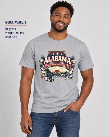 Alabama State Pride Unisex Softstyle T Shirt State Pride Graphic Tee Collections FS03