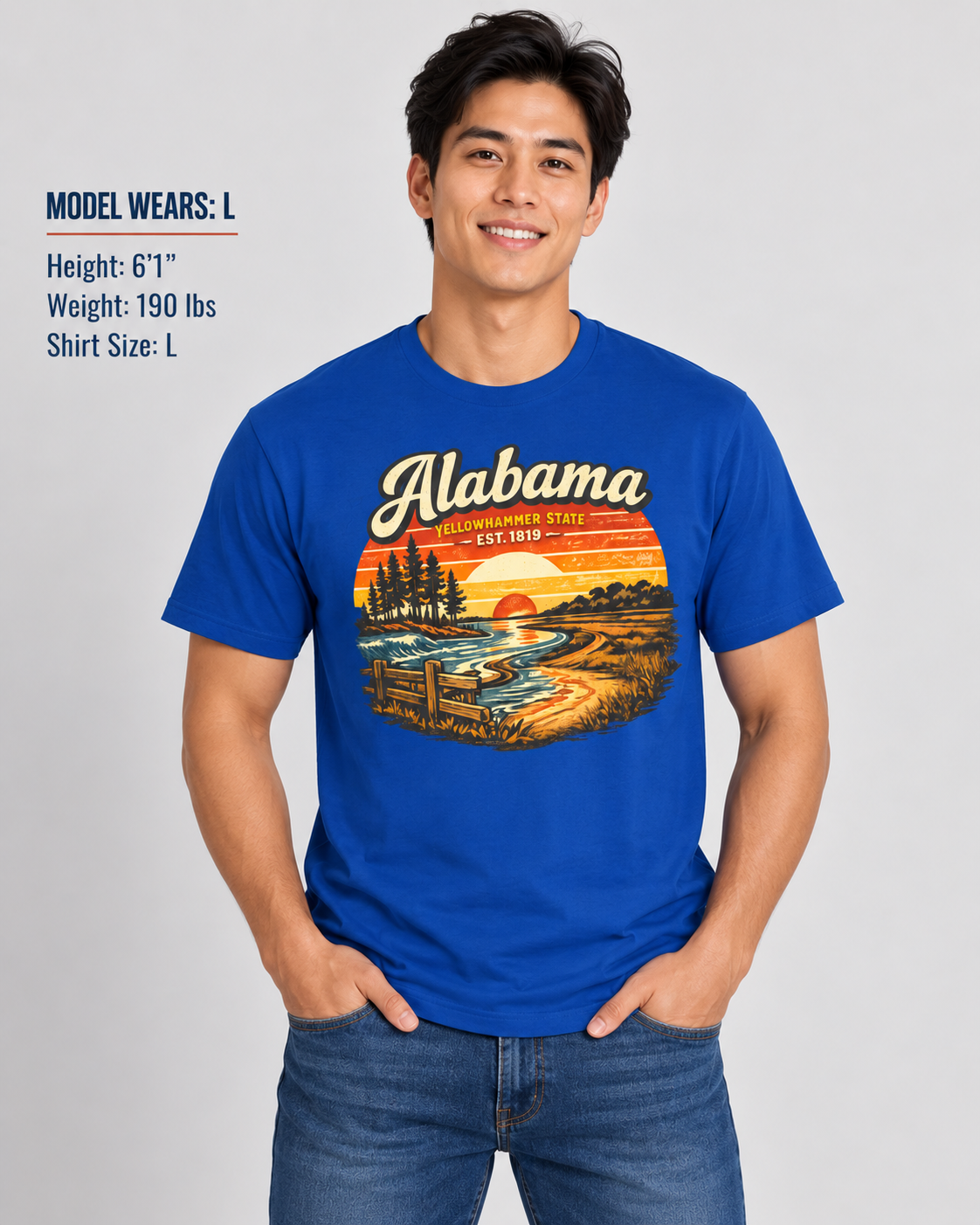 Alabama Southern Sunset Unisex Softstyle T Shirt State Pride Graphic Tee Collections FS03