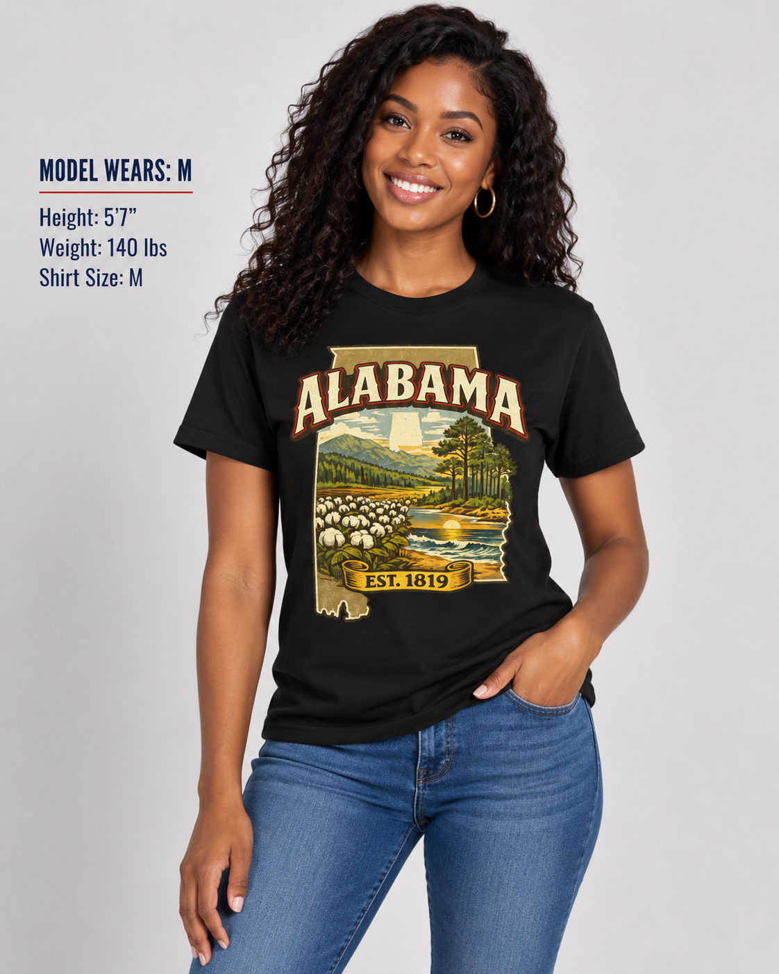 Vintage Alabama Heritage Unisex Softstyle T Shirt State Pride Graphic Tee Collections FS03