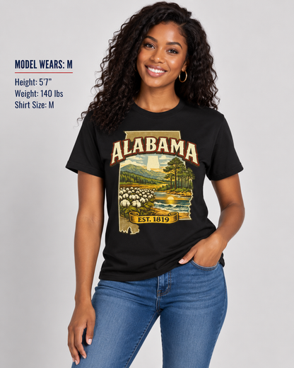 Vintage Alabama Heritage Unisex Softstyle T Shirt State Pride Graphic Tee Collections FS03