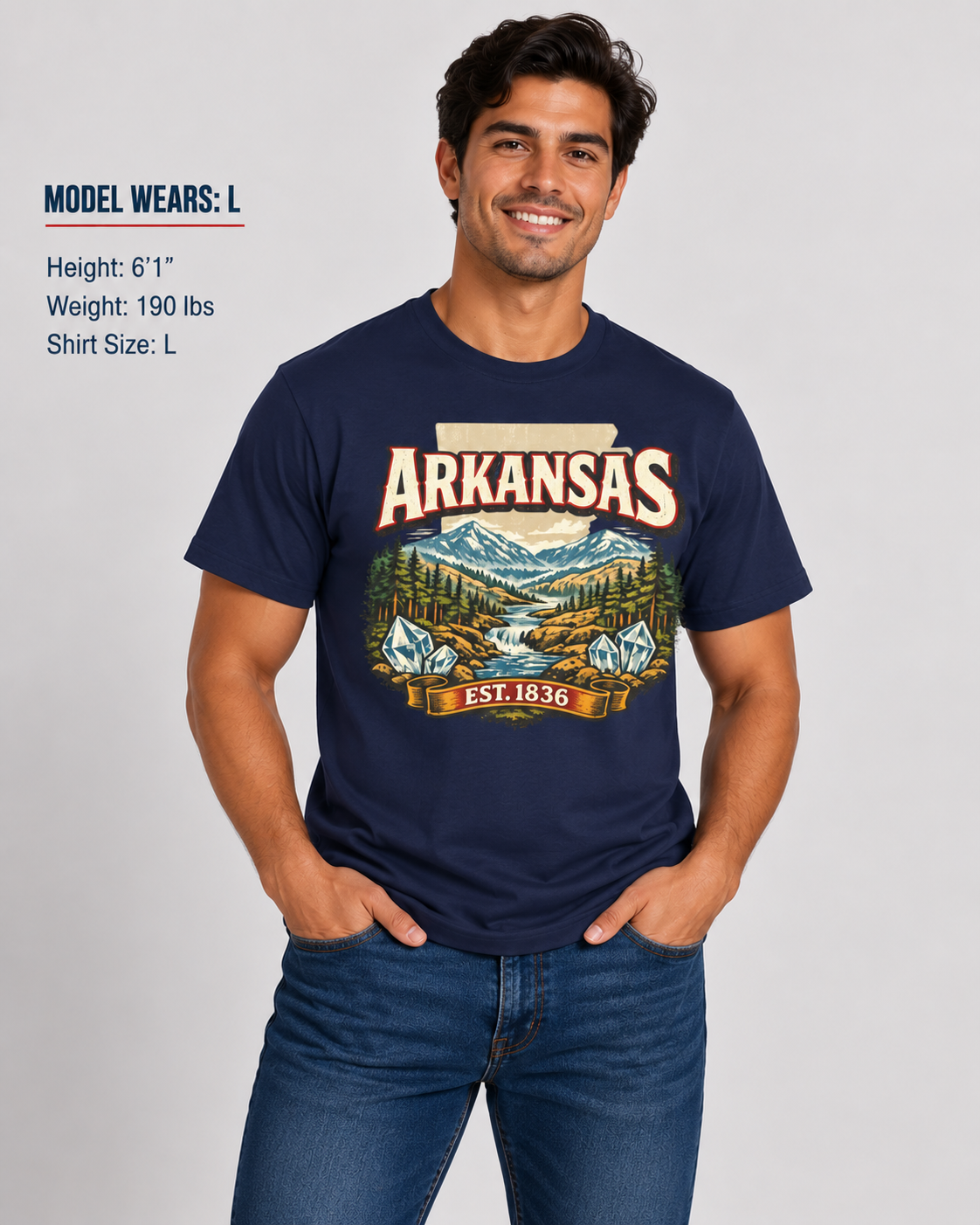 Vintage Arkansas Heritage Unisex Softstyle T Shirt State Pride Graphic Tee Collections FS03