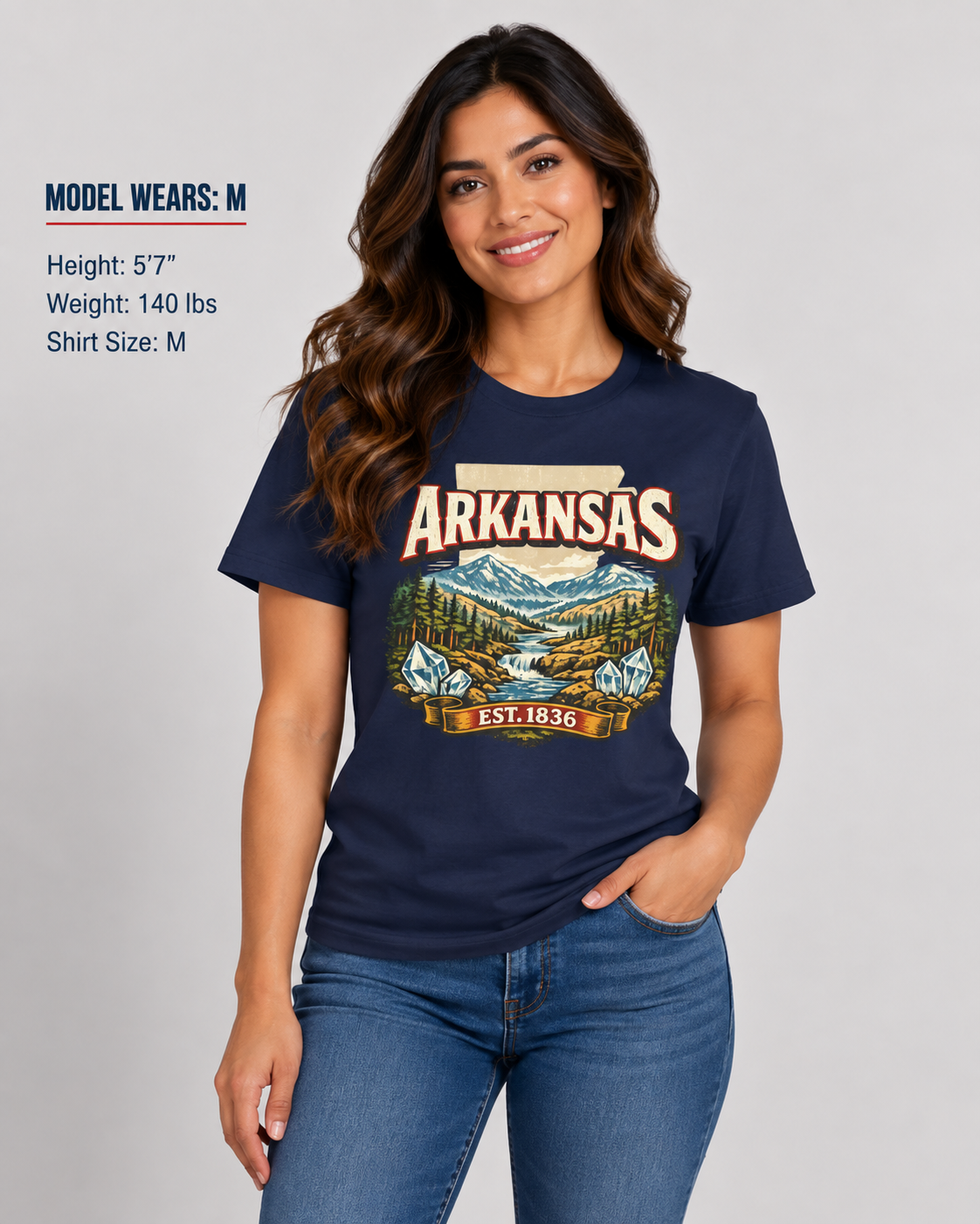 Vintage Arkansas Heritage Unisex Softstyle T Shirt State Pride Graphic Tee Collections FS03