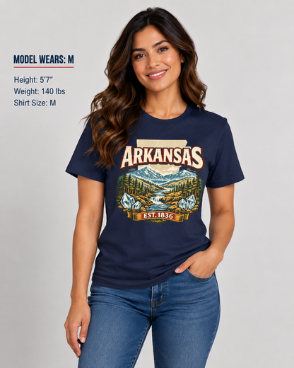 Vintage Arkansas Heritage Unisex Softstyle T Shirt State Pride Graphic Tee Collections FS03