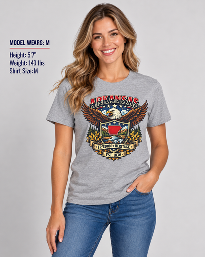 Arkansas Americana eagle Unisex Softstyle T Shirt State Pride Graphic Tee Collections FS03