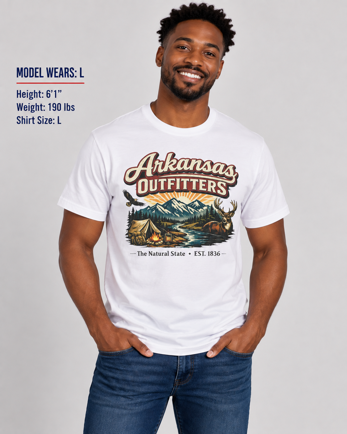 Arkansas Outfitters Unisex Softstyle T Shirt State Pride Graphic Tee Collections FS03