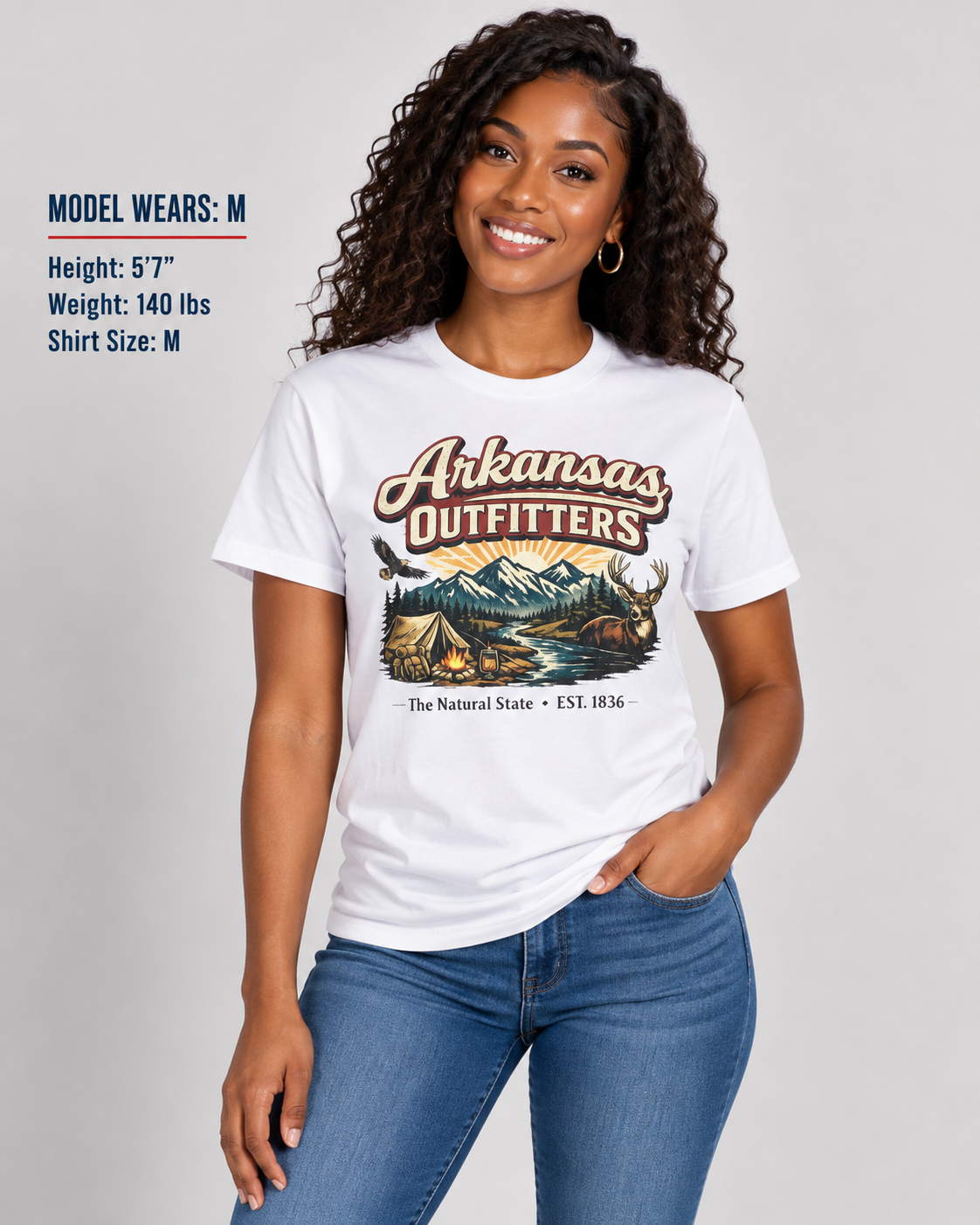 Arkansas Outfitters Unisex Softstyle T Shirt State Pride Graphic Tee Collections FS03