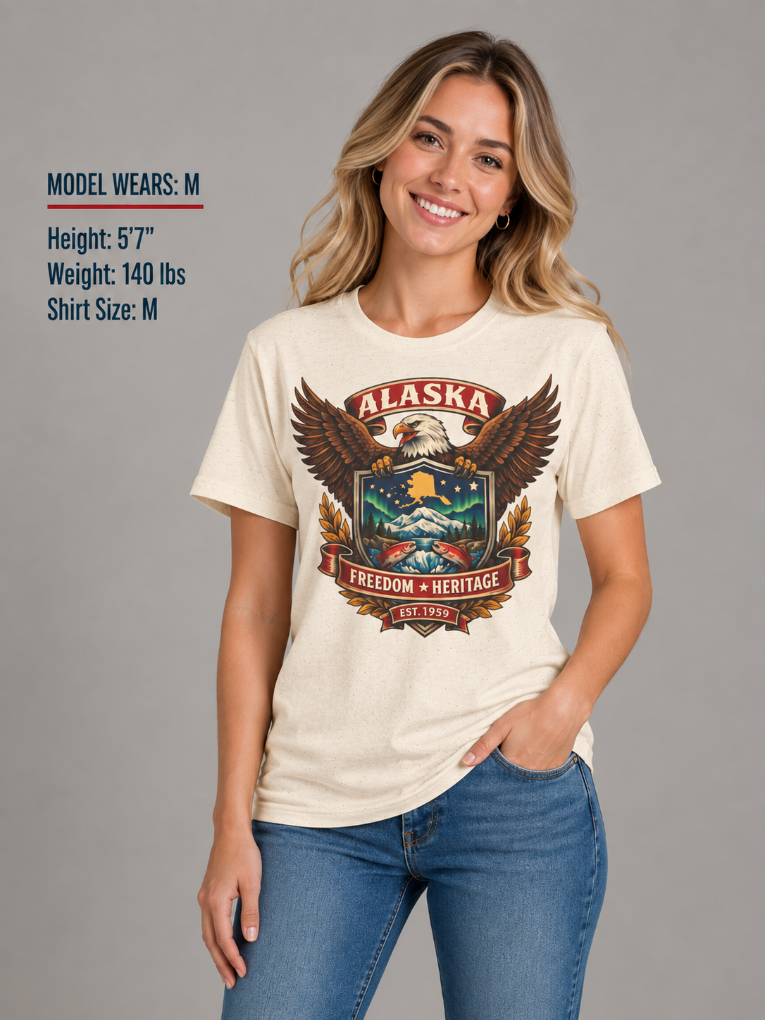 Alaska Americana Eagle Unisex Softstyle T Shirt State Pride Graphic Tee Collections FS03