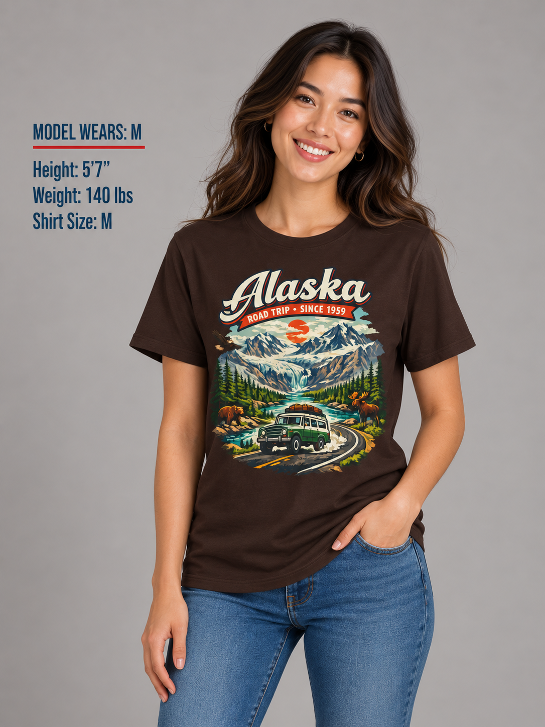 Alaska Wilderness Road Trip Unisex Softstyle T Shirt State Pride Graphic Tee Collections FS03